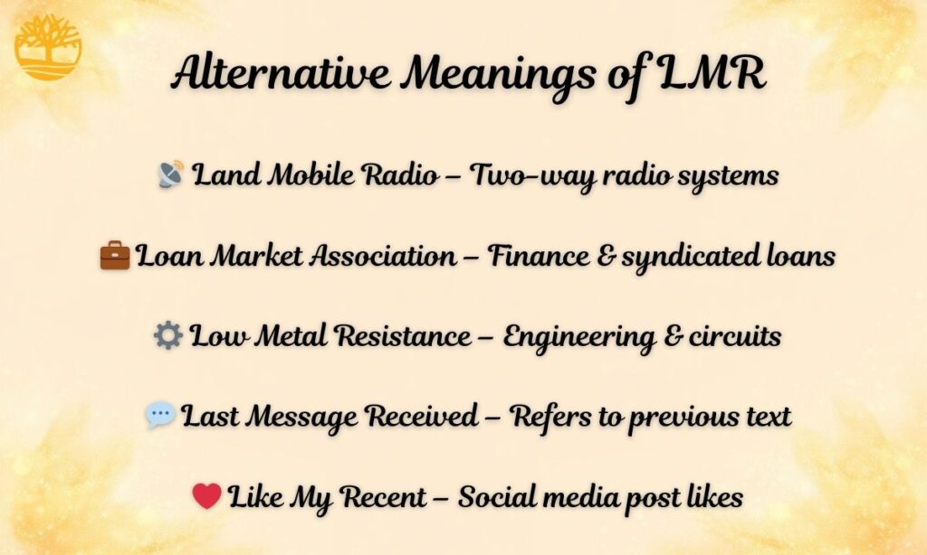 Alternative Meanings of LMR