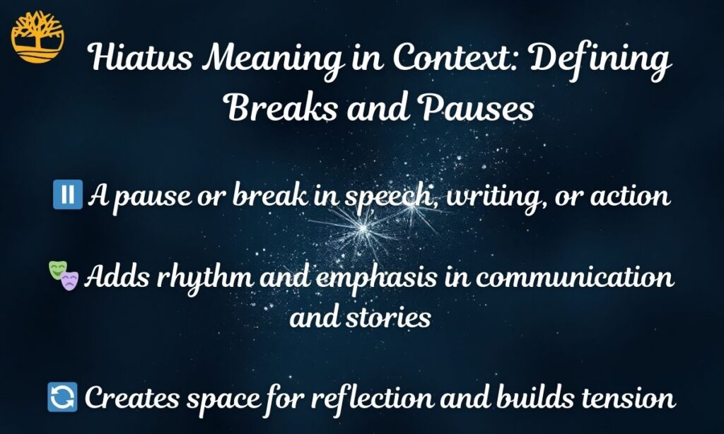Hiatus Meaning in Context Defining Breaks and Pauses