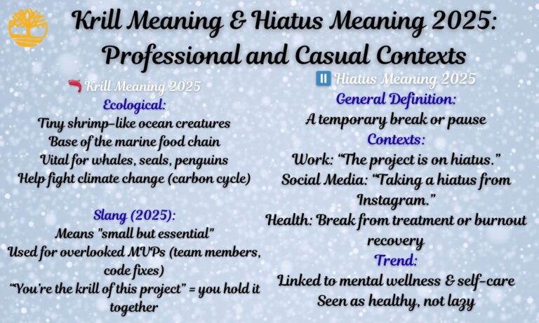 Krill Meaning & Hiatus Meaning 2025: Professional and Casual Contexts